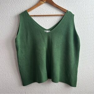 GILLI Green V-Neck Knit Tank Sleeveless Women’s Size 2X
